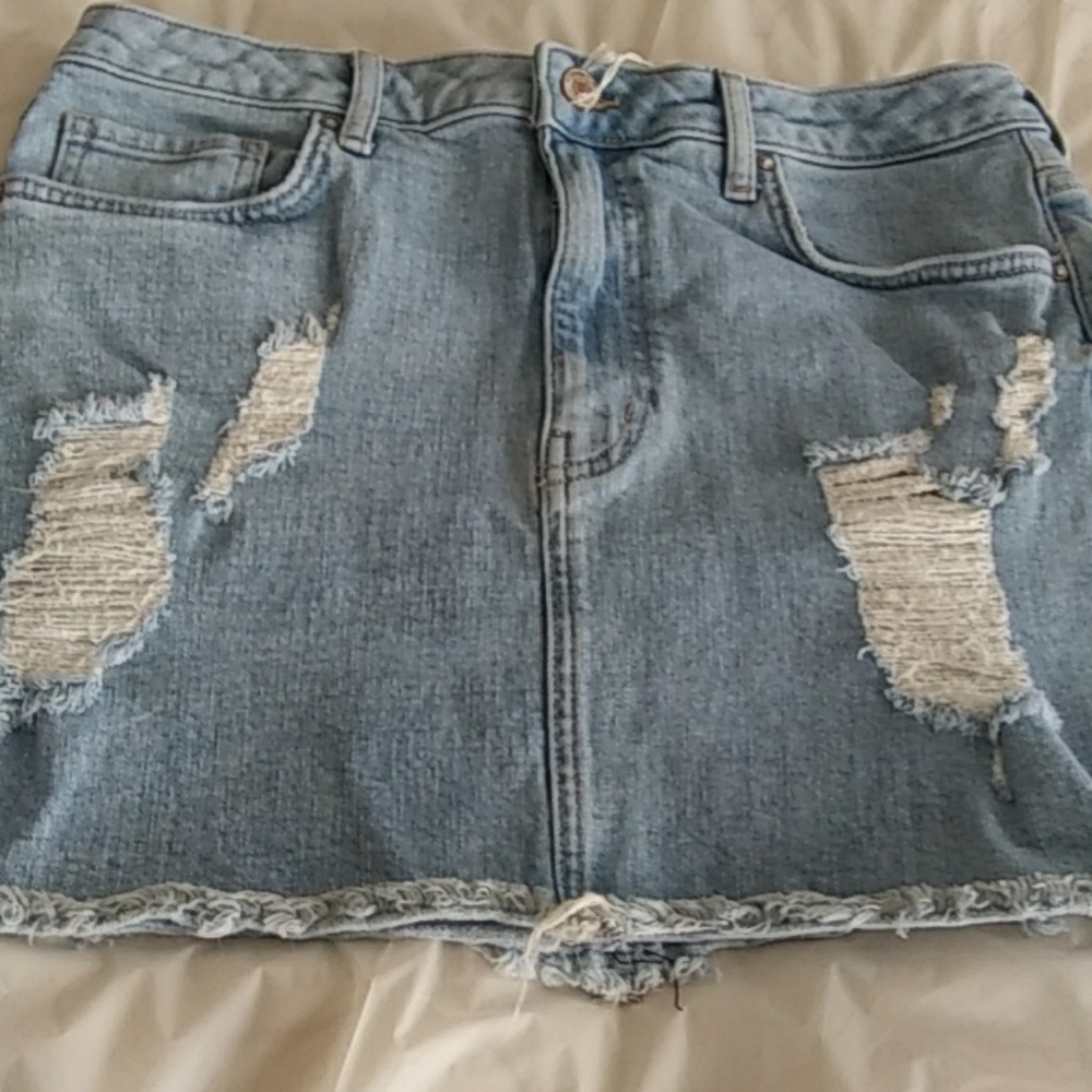 Distressed Jean skirt